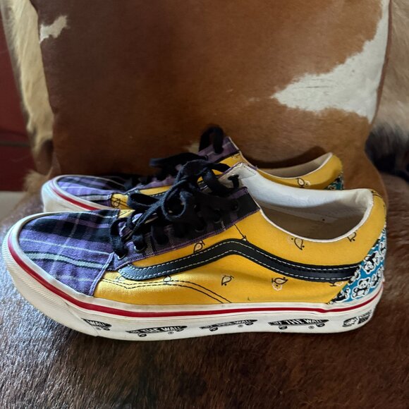 Vans Yellow and Purple Plaid Sneakers - Picture 1 of 4